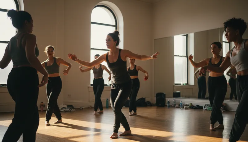 Illustration of choreographer: A person who designs dance routines.