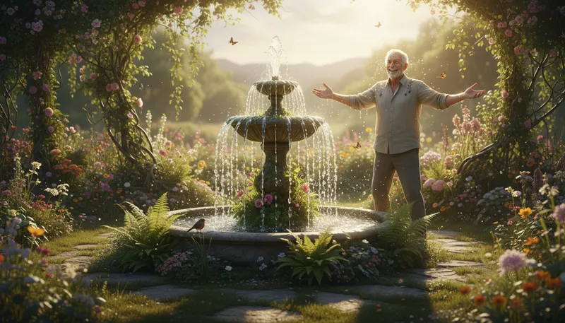 Illustration of fountain of youth: something that keeps one young or vibrant