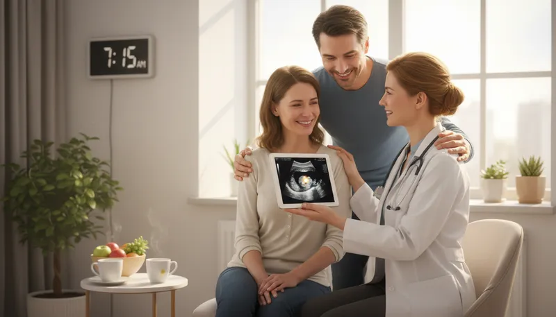 Illustration of implantation: Attachment of an embryo to the uterus.
