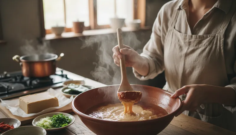 Illustration of miso: A fermented soybean paste used in cooking.