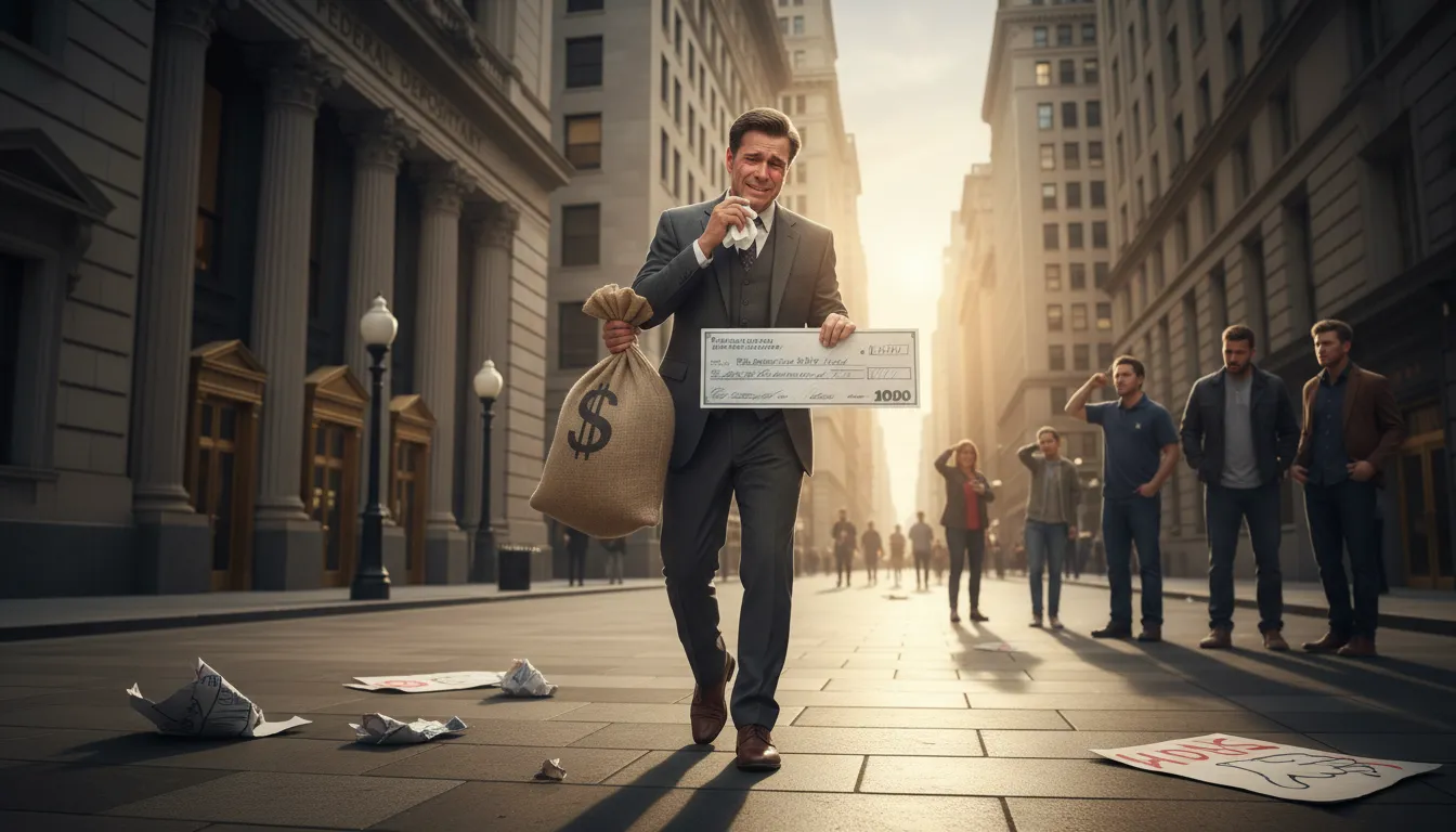 Illustration de cry all the way to the bank : to make money from a criticized or embarrassing situation