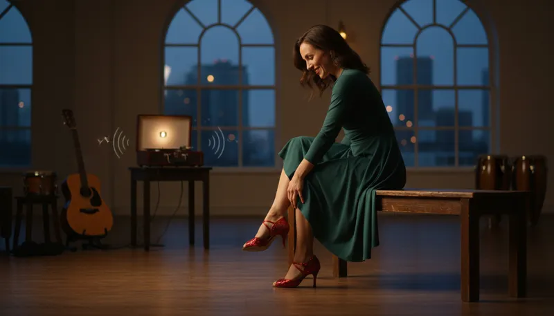Illustration of put on one's dancing shoes: to prepare for dancing or celebration.