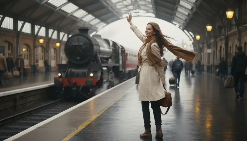 Illustration of wave goodbye: to signal farewell with a hand gesture
