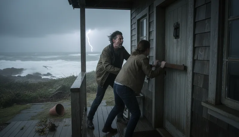 Illustration of katy bar the door: Prepare for trouble or danger ahead.