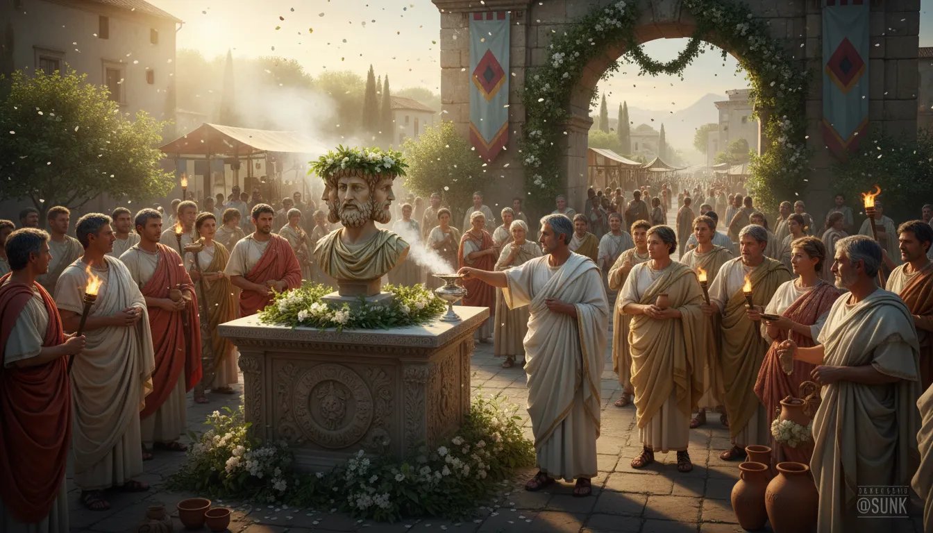 Illustration de Janus : A Roman god associated with beginnings and transitions.