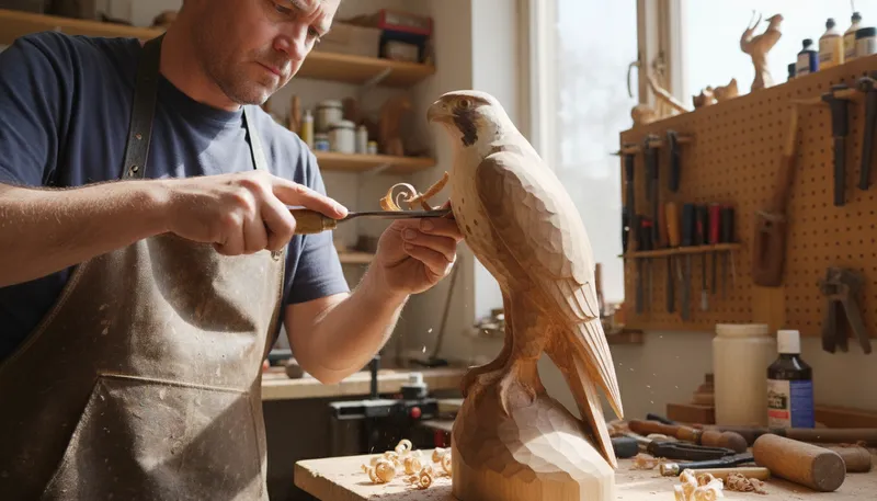 Illustration of craftsman: A skilled worker who makes things by hand.