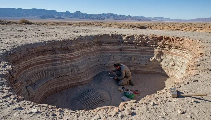 Illustration of stratigraphic: Related to layers of rock or soil.
