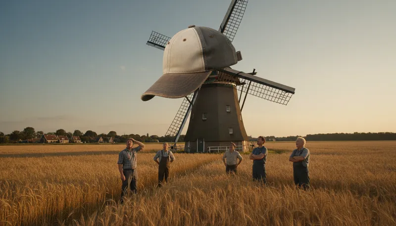 Illustration of cap over the windmill: A whimsical or foolish idea.