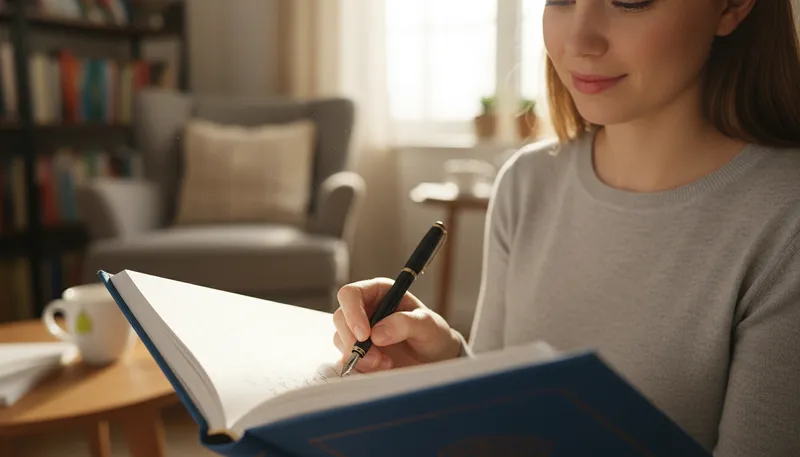 Illustration of dedication: a personal message written in a book