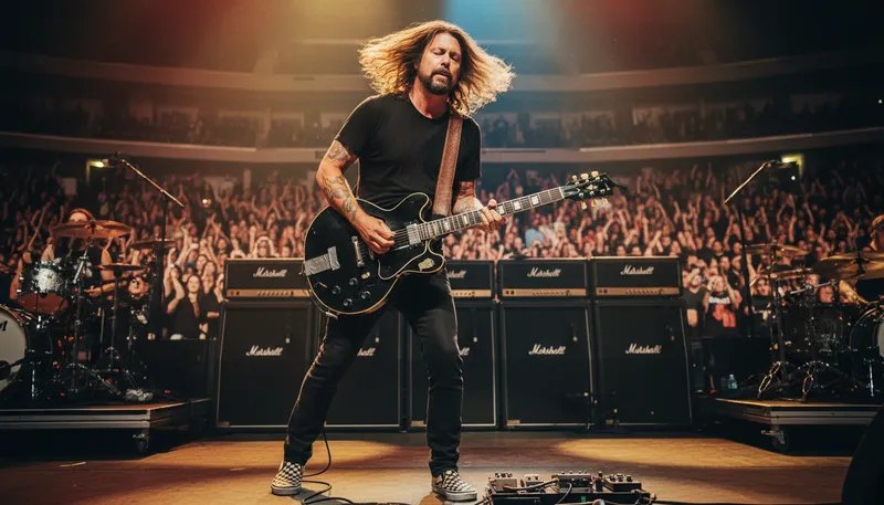 Illustration of grohl: A famous American musician and songwriter.