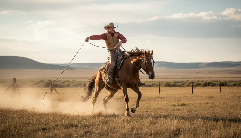 Illustration of bronco: A wild horse, often difficult to ride.