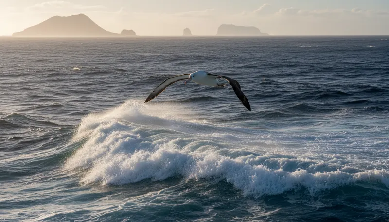 Illustration of albatross: a large seabird with long wings