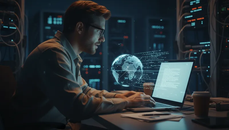 Illustration of decryption: The process of converting coded data back.