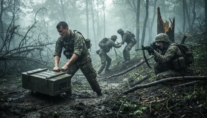 Illustration of kampf: German word for struggle or fight.