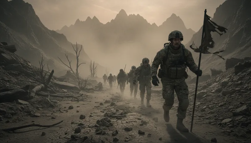 Illustration of valley of death: A dangerous or risky situation.