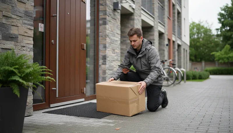 Illustration of parcel: A wrapped package sent or delivered.