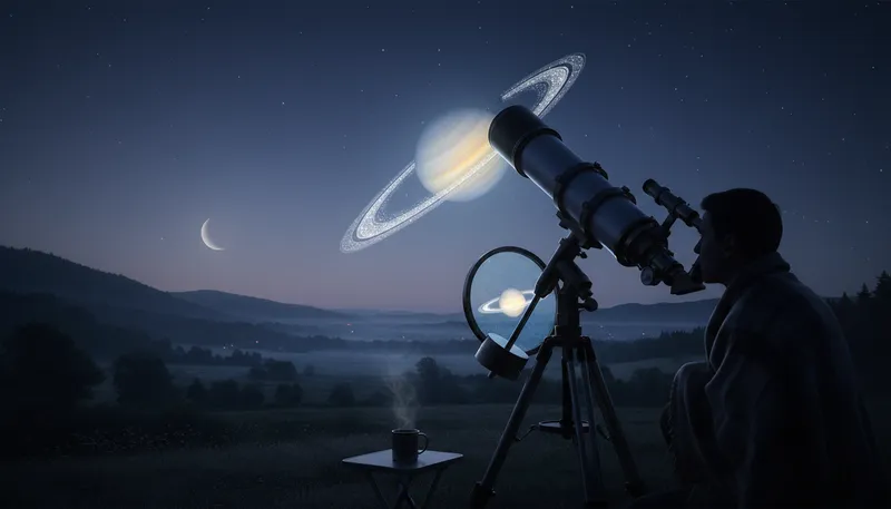 Illustration of saturn: the sixth planet from the sun, known for rings.
