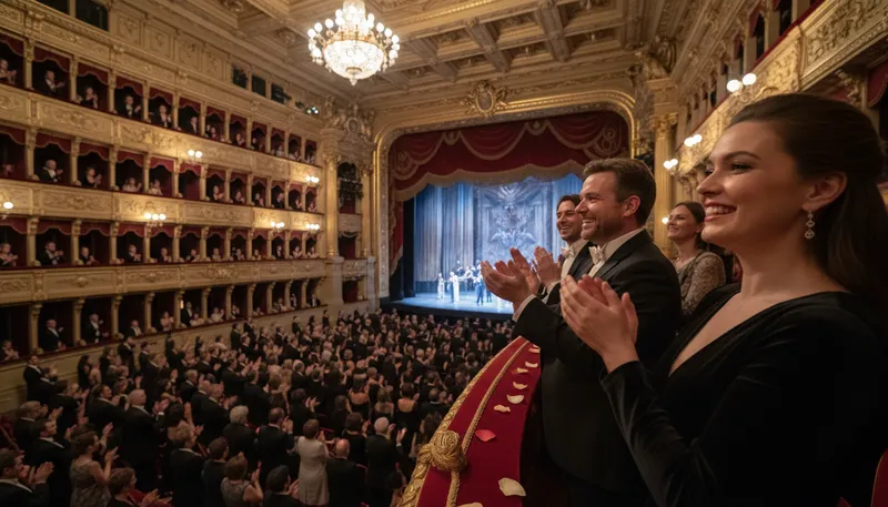 Illustration of scala: an opera house located in Milan, Italy
