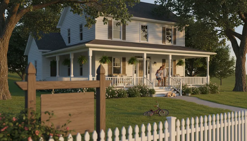 Illustration of homeownership: The state of owning a home or property.