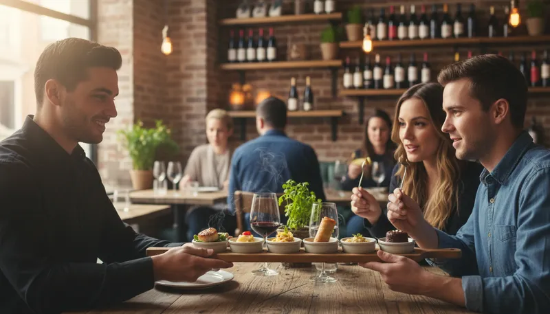 Illustration of tastings: Small samples of food or drink.