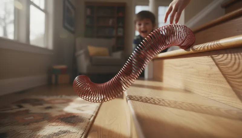 Illustration of slinky: A toy that can stretch and spring back.