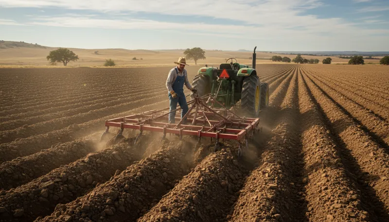 Illustration of lister: machine for making furrows in soil