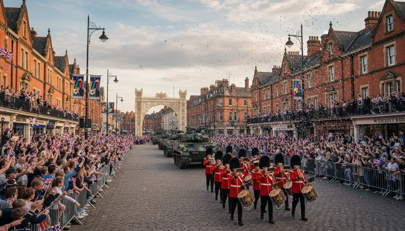 Illustration of aldershot: A town in Hampshire, England, known for its military history.