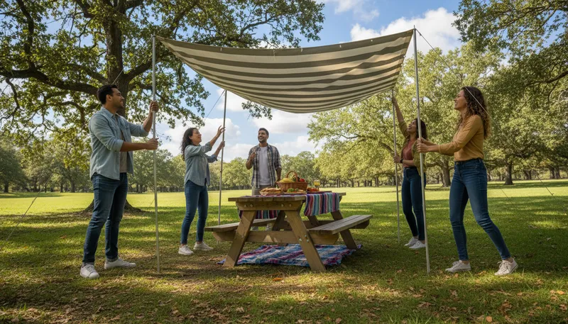Illustration of canopy: a covering that provides shelter