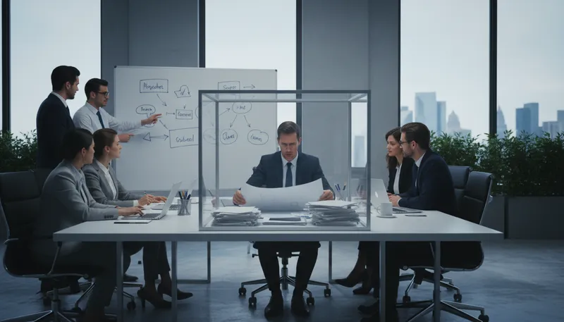 Illustration of inside the box: Conventional or traditional thinking.