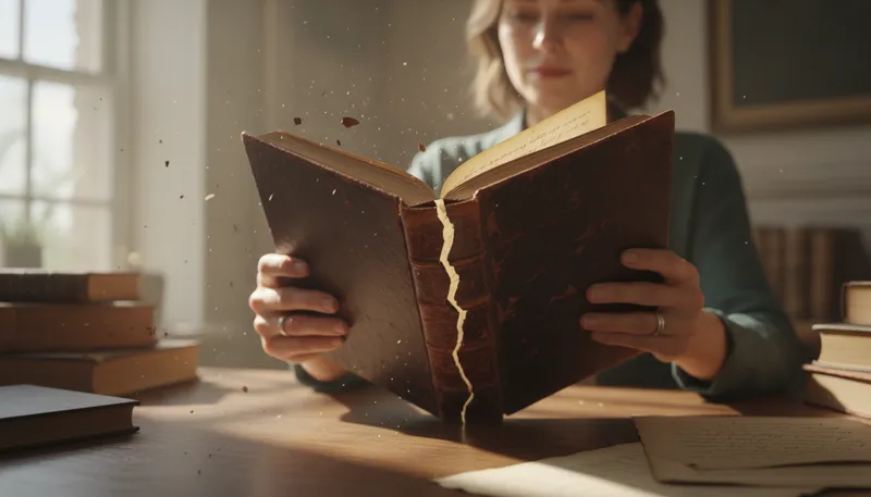 Illustration of binding: The cover or holding together of a book.