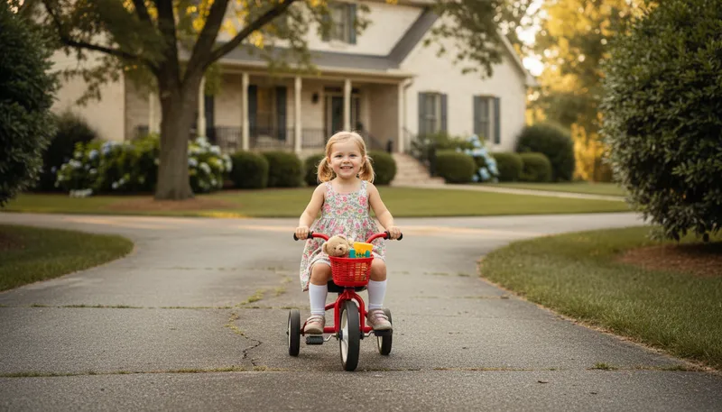 Illustration of tricycle: A three-wheeled vehicle for children.