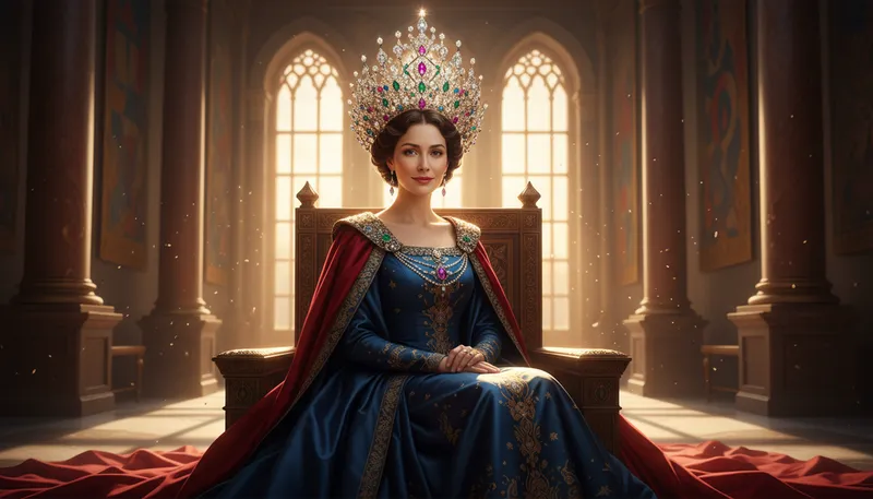 Illustration of empress: a female ruler of an empire
