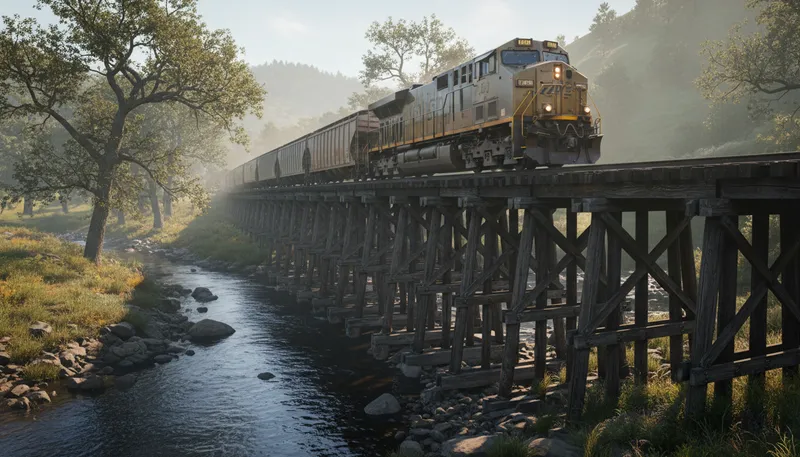 Illustration of trestle: A framework used to support a bridge or table.