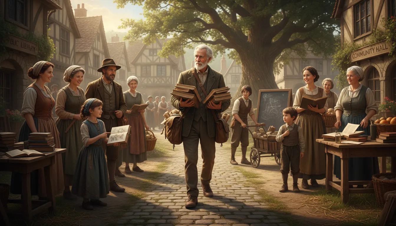 Illustration de the schoolmaster is abroad : education is spreading among the people.