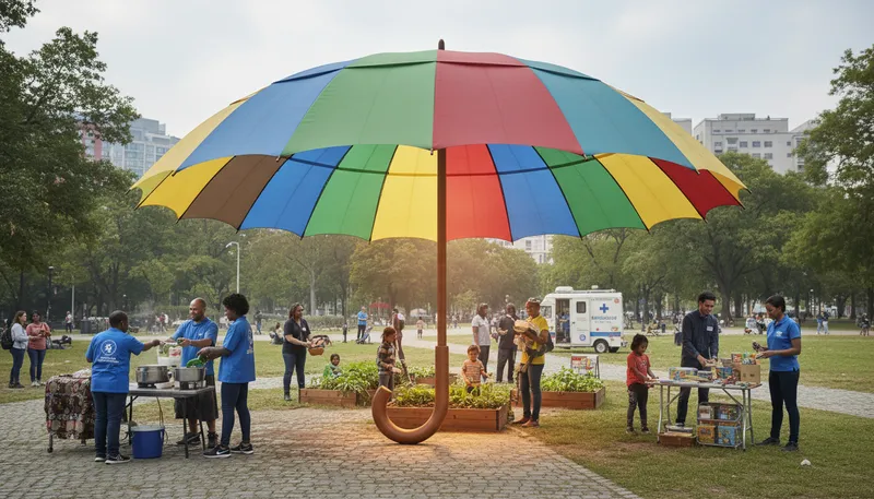 Illustration of umbrella: a general or inclusive category