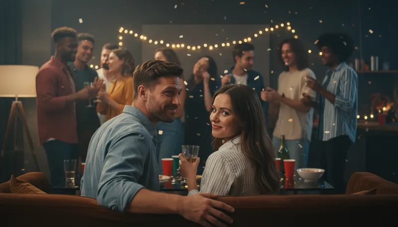 Illustration of mack: To flirt or show romantic interest.