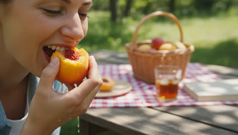 Illustration of juicy: Full of juice; moist and flavorful.
