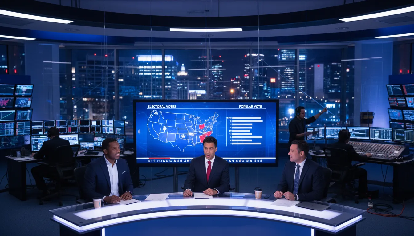 Illustration of media: mass communication channels like TV and newspapers