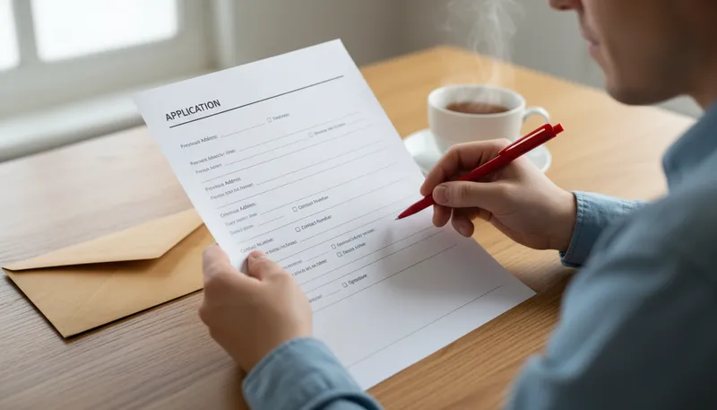 Illustration of form: a document with designated fields to fill.