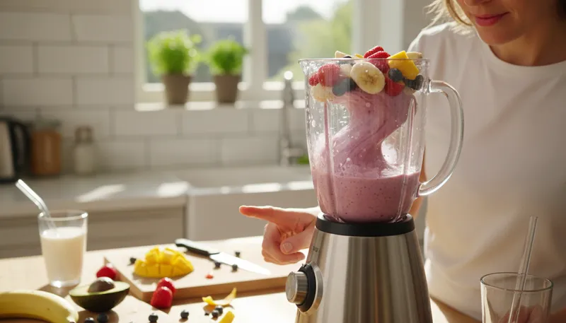 Illustration of blender: a kitchen appliance for mixing food ingredients.