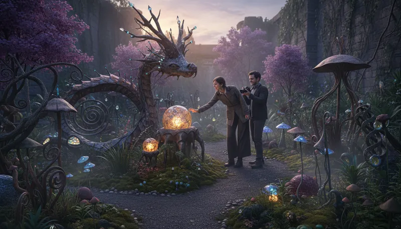 Illustration of whimsical: Playfully quaint or fanciful in appearance.
