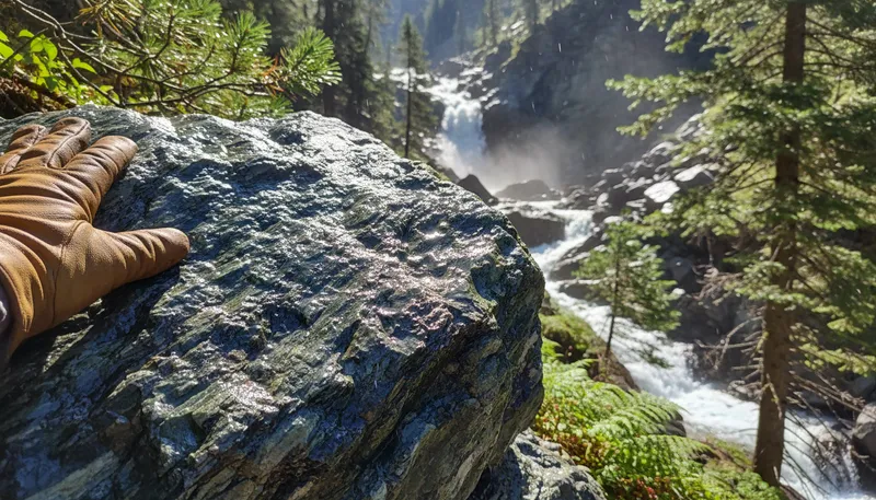 Illustration of metamorphic: rocks that change due to heat and pressure.