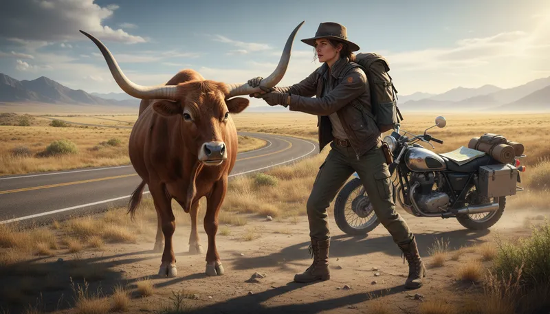 Illustration of grab life by the horns: to take control of one's life actively