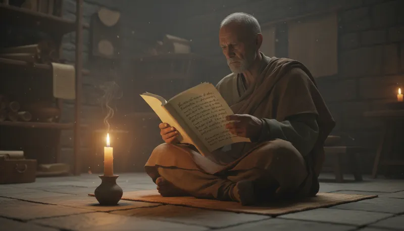 Illustration of sutra: A religious or philosophical text in Buddhism.