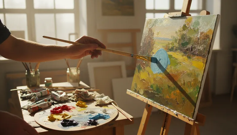 Illustration of medium: substance used for artistic work