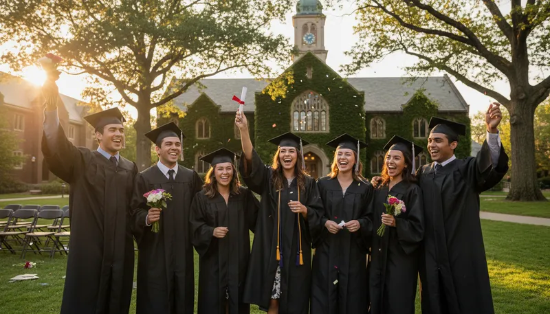 Illustration of grad: A person who has completed a degree.