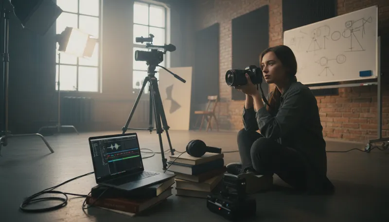Illustration of videography: The art of capturing moving images.