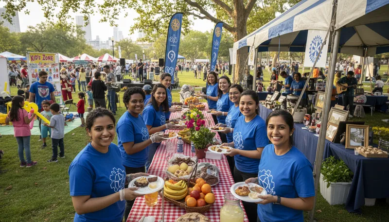Illustration of rotary: a service club focused on community service