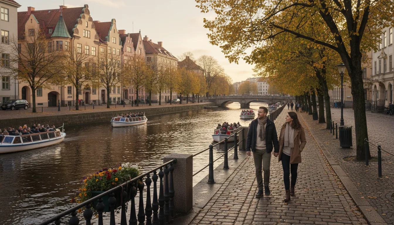 gothenburgのイラスト：A major city in Sweden known for its canals.
