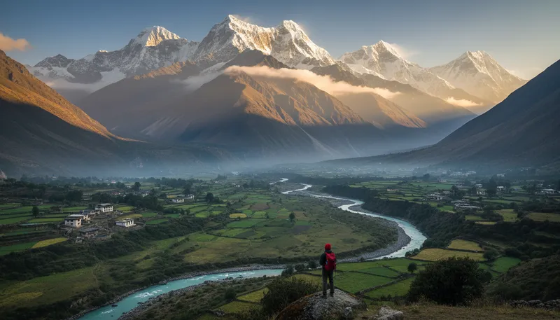 Illustration of himalaya: A major mountain range in Asia.